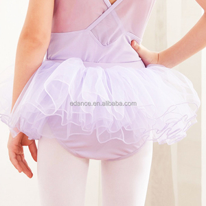 Soffice bretelle a maniche corte da palcoscenico <span class=keywords><strong>Ballerina</strong></span> <span class=keywords><strong>Tutu</strong></span> da bambina gonna rimovibile body personalizzato Costume da ginnastica per ragazze - Product Image 3