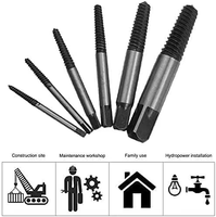 Kit d'extracteurs de vis en acier au carbone pour les goujons rouillés cassés et le retrait des tuyaux d'eau, 8 pièces