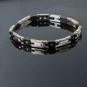 Bracciale da Uomo <span class=keywords><strong>di</strong></span> Nuovo Design in Acciaio Inossidabile 316 Premium con Finitura Lucida Regolabile, Gioiello e Accessorio da Polso in <span class=keywords><strong>Combinazione</strong></span> <span class=keywords><strong>di</strong></span> Stile Casual - Product Image 2