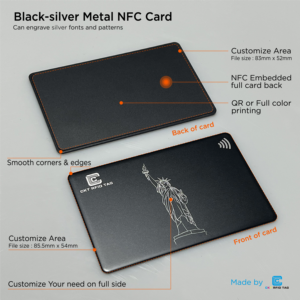 บัตรธุรกิจ NFC แบบเปล่า บัตรธุรกิจโลหะสีดำ ผู้ผลิตบัตรธุรกิจ - Product Image 4