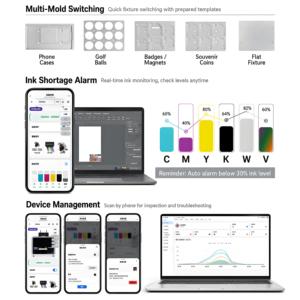 Imprimante UV intelligente Refinecolor A5 pour coques de téléphone, balles de golf, aimants de réfrigérateur, pièces de monnaie, avec prise <span class=keywords><strong>en</strong></span> charge de l'IA et de la personnalisation <span class=keywords><strong>en</strong></span> <span class=keywords><strong>ligne</strong></span>, pour boutiques de cadeaux, sites touristiques et parcs - Product Image 4