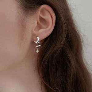 Joyería de Moda para Mujer, Joyería Fina, Aretes, Conjunto de Joyería de Moda, Plata 925, Joyería de Plata Esterlina 925, Luna y Estrellas - Product Image 2