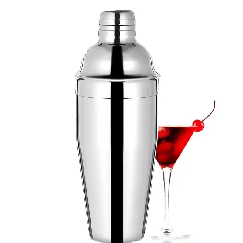 Batedeira misturadora de aço inoxidável de qualidade alimentar para martini, coqueteleira de metal, com oferta de dropshipping de 2024