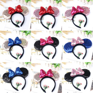 Cerchietto con <span class=keywords><strong>Orecchie</strong></span> di Topolino e Fiocchi con Paillettes per Bambine, Accessori per Capelli Fai-<span class=keywords><strong>da</strong></span>-Te, Copricapo per Feste - Product Image 5