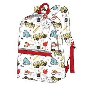 New Design Customized Kids School Backpack Cute School Bus Printed Kids School Bag