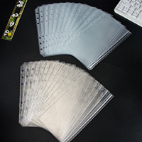 Lot de 12 pochettes A6 transparentes givrées à 3 couches, double pochette en PVC à ouverture latérale, 6 trous, étanches, résistantes aux déchirures, sans acide, pour classement
