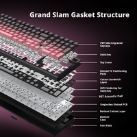 Clavier mécanique sans fil K98PRO à trois modes, personnalisable, échangeable à chaud, pour le gaming, avec touches RGB tricolores gravées latéralement, étanche