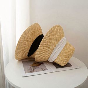 Wholesale Female <b>Straw</b> <b>Hat</b> With Satin Ribbon Wheat <b>Straw</b> Beach <b>Hats</b> Women Wide Brim Sun Bucket <b>Hat</b> - Product Image 5