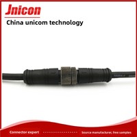 Conector Impermeable Macho-Hembra M16 Tipo B de 3 Pines con Carcasa de PA66 y Tuerca Metálica para Luz de Pared, Adaptador de Luz LED para Exteriores