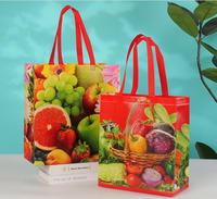 Herbruikbare Biologisch afbreekbare Non-Woven fruit-shoppertasjes met aangepast logo, digitale bedrukking, gesealde handvatten, promotionele reclame