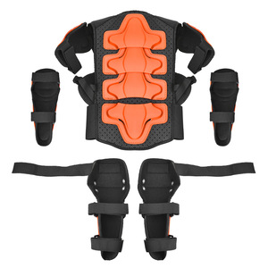Armadura protectora para motocicleta para niños, rodilleras y coderas transpirables para patinaje sobre ruedas, deportes de bicicleta de montaña, naranja y negro - Product Image 2