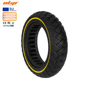 Ulip 9.5x2.5 Off-Road Solid Tire with Yellow Circle for <b>Electric</b> Scooter Tubeless <b>Rubber</b> Wheel - Product Image 1