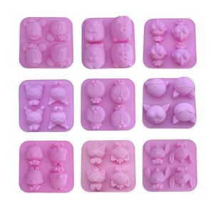 Moule en silicone à 4 cavités en forme de chat de dessin animé pour gâteaux, savons, outils de bricolage pour la pâtisserie, moule en silicone pour fromage, fabrication artisanale de savons et bougies - Product Image 2