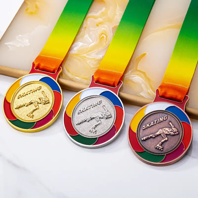 Medaglia di medaglia commemorativa medaglia di atleta della maratona di calcio giochi di metallo rotanti di moda