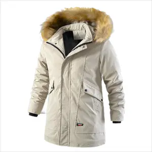 Wholesale Winter Warm Long Jackets Fur Collar Parka For Men