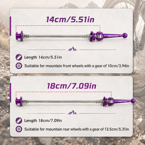 MOTSUV MTB – Axes de moyeu avant et arrière à dégagement rapide 140/180 mm en alliage de titane coloré – Pièces de rechange pour roues de vélo - Product Image 2