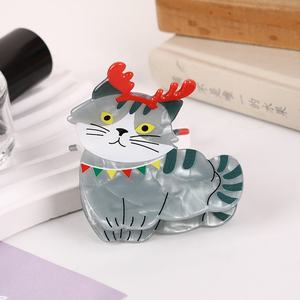 กิ๊บติดผมอะคริลิคน่ารักสำหรับเป็นของขวัญคริสต์มาสสำหรับผู้หญิงและเด็กผู้หญิง แฟชั่นเก๋ไก๋ ประดับระยิบระยับรูปกระดิ่ง ซานตาคลอส และต้นคริสต์มาส อุปกรณ์ตกแต่งผม - Product Image 4