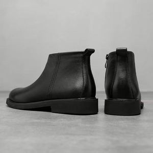 Botas Chelsea de PU para Hombre, Diseño de Color Sólido, Estilo Europeo Retro, Botas de Invierno Sin Cordones para Plataformas Sociales - Product Image 3
