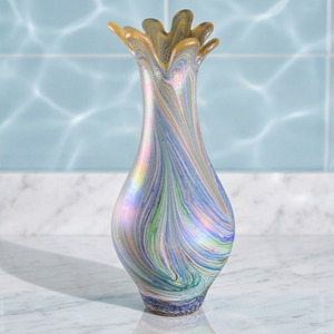 European Style Metallic Hand Blown Large Size Color <b>Glass</b> Customized Tabletop Vase for Home Office and Wedding Decor - Product Image 5