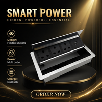 Prise de courant encastrable pour table, hub PD20W, station de charge rapide USB-A, 3 prises AC, ports de charge USB