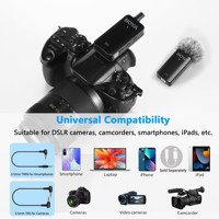 Microphone Lavalier Sans Fil Double Canal BOYA WMic5 pour Enregistrement sur iPhone, Appareil Photo, Vlog et Diffusion en Direct (Compatible Shure)