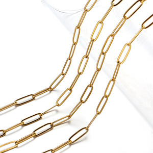 Stainless Steel Flat Oval Chain 1M Gold <b>Silver</b> For Bracelet Making DIY Jewelry Findings - Product Image 3