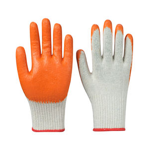 Gants en latex doublés de caoutchouc <span class=keywords><strong>orange</strong></span> en fil blanc Gants de sécurité antidérapants pour la construction - Product Image 1