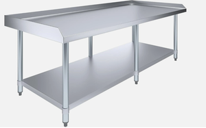 Mesa <span class=keywords><strong>de</strong></span> Trabajo <span class=keywords><strong>de</strong></span> Acero Inoxidable <span class=keywords><strong>con</strong></span> Estante Inferior y Patas, Mesa <span class=keywords><strong>de</strong></span> Cocina Comercial <span class=keywords><strong>de</strong></span> Doble Capa, Mesa <span class=keywords><strong>de</strong></span> <span class=keywords><strong>Barbacoa</strong></span> para Exteriores - Product Image 2