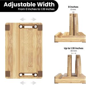 Supporto in bambù Slot singolo per Laptop per MacBook, <span class=keywords><strong>Dell</strong></span>, HP e altro | Organizzatore Desktop salvaspazio | Design ecologico e durevole - Product Image 5