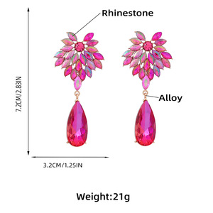 Pendientes Largos Geométricos de Cristal <span class=keywords><strong>Grande</strong></span> en 7 Colores para Mujer, Joyería de Moda al por Mayor, Estilo Bohemio, de Lujo, para Verano y Playa - Product Image 6