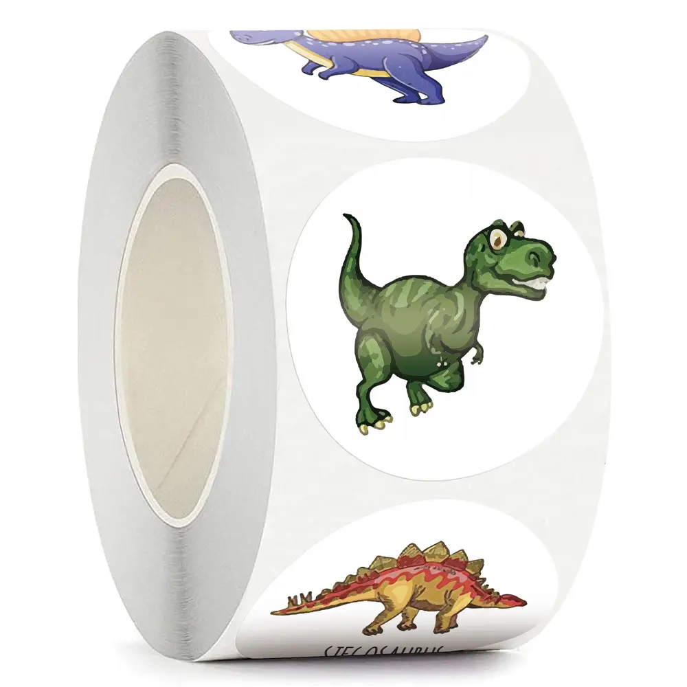 Adesivi personalizzati per cartoni animati per bambini piccolo modello di dinosauro forniture di cancelleria per bambini forniture per insegnanti di scuola adesivi ricompensa