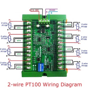 8ch DC 8-30 В <span class=keywords><strong>PT100</strong></span> <span class=keywords><strong>RTD</strong></span> RS485 модуль датчика температуры Modbus RTU Платиновый коллектор теплового сопротивления-40 ~ 500C - Product Image 4