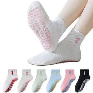 Custom Embroidered Knitted Ankle Yoga & Pilates <b>Socks</b> – All Season Non-Slip Eco-Friendly for Women Fitness - Product Image 1