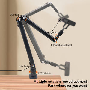 Soporte de Micrófono Profesional OEM ODM, Brazo Articulado Ajustable, Soporte de Micrófono Resistente para Estudio de Grabación y Transmisión - Product Image 3