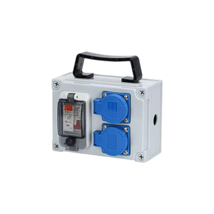 กล่องรวมสายไฟแบบพกพา 2 ช่อง IP65 ขนาด 175x130x75 มม. พร้อมเต้ารับ 2 ช่อง 10A และอุปกรณ์ป้องกันไฟรั่ว 1 ช่อง 32A 1P+N - Product Image 1