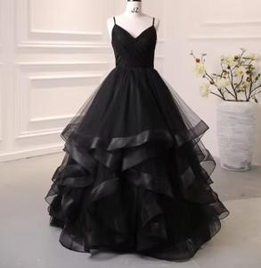 ファッションクラシック スパゲッティストラップ Vネック キンセアニェーラドレス ダークレッド ノースリーブ シンプル パーティー プロムドレス スイートボールガウン - Product Image 5