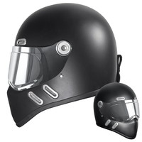 Casque rétro 3C&DOT, directement de l'usine - Fibre de verre, visière, fixation rapide