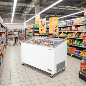 Congelador Comercial de Temperatura Única de 393 L para Supermercado, Refrigerador de 2 Puertas con Puerta de Vidrio en Ángulo, Conservador de Helados, Enfriamiento por Aire - Product Image 3