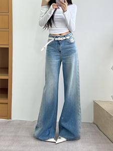 Jean baggy taille haute pour femme grande taille, style urbain, lavable, respirant, durable, pantalon décontracté pour femme, nouvelle collection 2026, vente chaude - Product Image 2