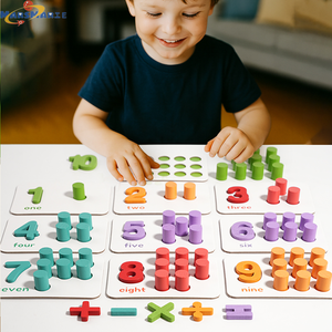 MarsMarie in legno educativo <span class=keywords><strong>matematica</strong></span> conteggio giocattoli Montessori <span class=keywords><strong>matematica</strong></span> manipolanti numero di apprendimento del colore giocattolo prescolare numero bambino - Product Image 2
