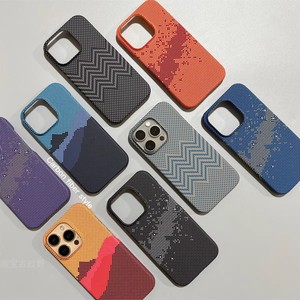 Ốp lưng điện thoại <span class=keywords><strong>iPhone</strong></span> 12 13 14 15 16 Pro Max chất liệu PC cứng, hỗ trợ sạc không dây từ tính, chất liệu sợi carbon, nửa trong suốt, mờ, bảo vệ toàn diện - Product Image 1