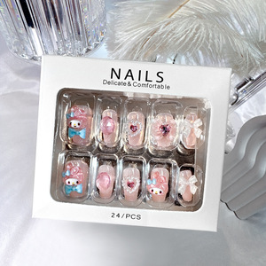 <span class=keywords><strong>Uñas</strong></span> Postizas Estilo Kawaii My Melody, Adhesivos de Manicura Bonitos, Material Plástico, Cobertura Completa, <span class=keywords><strong>Uñas</strong></span> Largas para Niñas - Product Image 1
