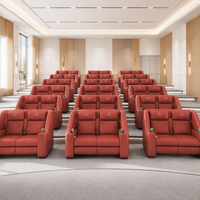 Sofá doble moderno de tela para cine, con relleno de espuma viscoelástica, mueble de lujo para cine en casa, hotel o restaurante.