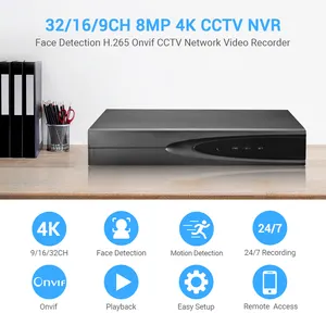 CCTV Security NVR avec 8*4MP/4*5MP IPH.265 8 canaux caméras enregistreur vidéo réseau