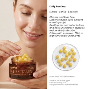Crème Hydratante Visage Éclaircissante au Niacinamide Liposomique et à <span class=keywords><strong>l</strong></span>'Argousier, en Capsules Dorées à la Vitamine C, Effet Peau de Verre, Marque Privée - Product Image 6