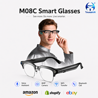 Gafas Inteligentes M08C, Dispositivo Portátil de Audio, Versión 5.4, Activación por Voz con IA, Cámara de 8MP, Función de Llamadas WiFi