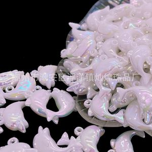 Pendentifs dauphin en acrylique irisé pour la fabrication de bijoux pour enfants, fournitures artisanales, origine Chaozhou - Product Image 4