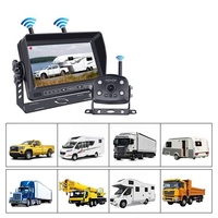 Système de caméra de recul sans fil numérique à écran partagé | Kit DVR 7 pouces 1080P, étanche IP69K, infrarouge, pour camping-car, camion, remorque, box à chevaux, caravane
