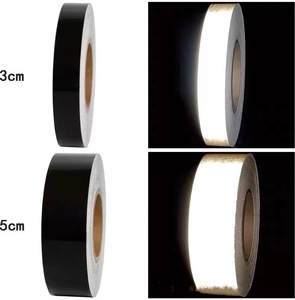 Autocollants de sécurité réfléchissants noirs universels, bandes de signalisation nocturne anti-collision pour automobile, vélo, moto - Product Image 5