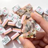 Jeu de Mahjong américain, tuiles en acrylique à 4 couches, design floral blanc NEWS Winds, tuiles Joker Flower, vente en gros